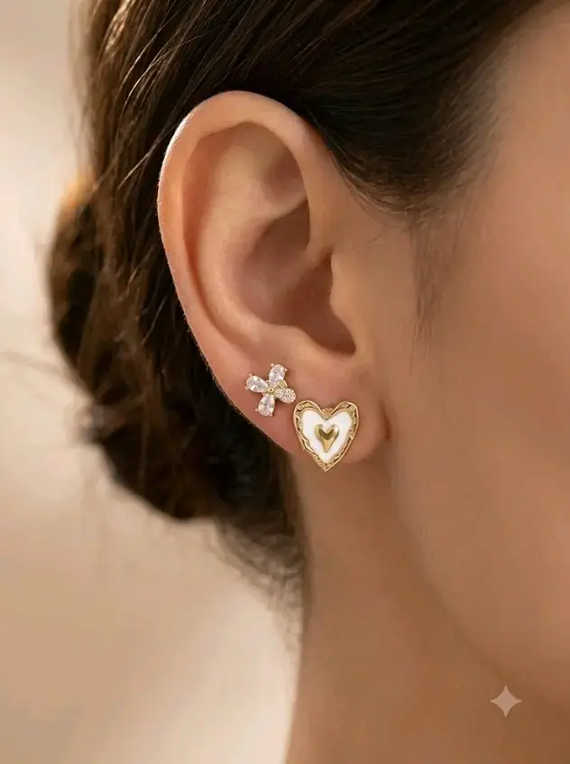Aros doble baño de oro 18k - 2