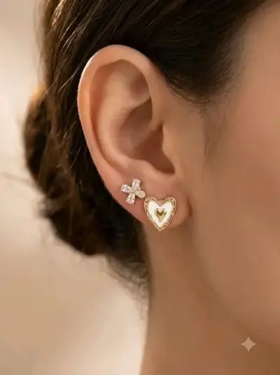 Aros doble baño de oro 18k - miniatura 2