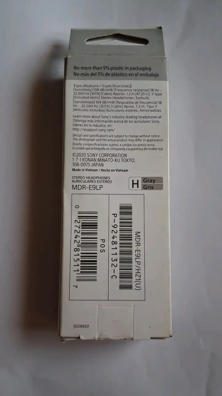 Audífonos Sony Fashion Earbuds Gris - 2