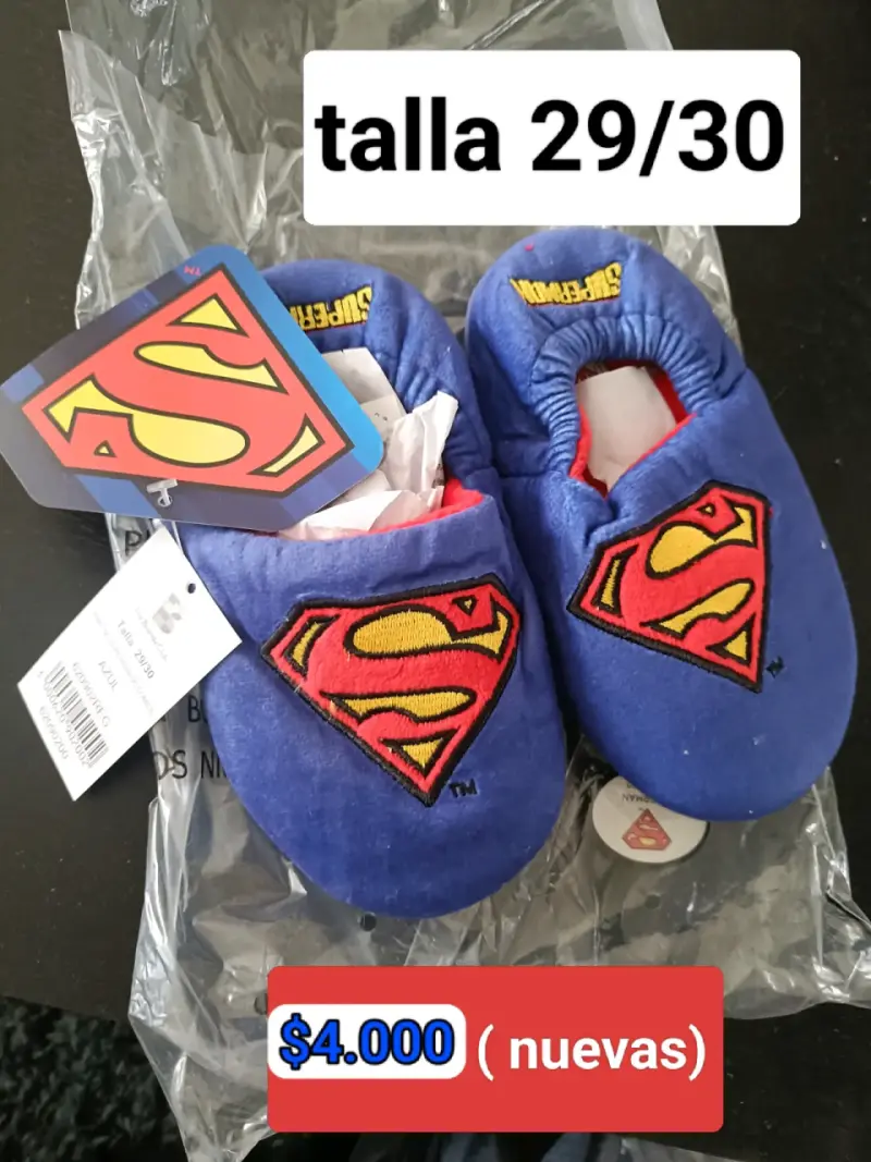 Pantuflas Superman para niños talla 29/30