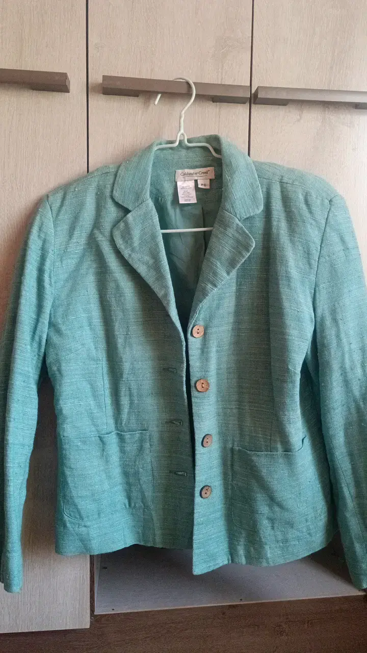 Blazer verde de lino y seda Coldwater Creek - 1