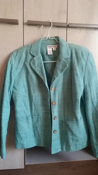 Blazer verde de lino y seda Coldwater Creek - miniatura 1