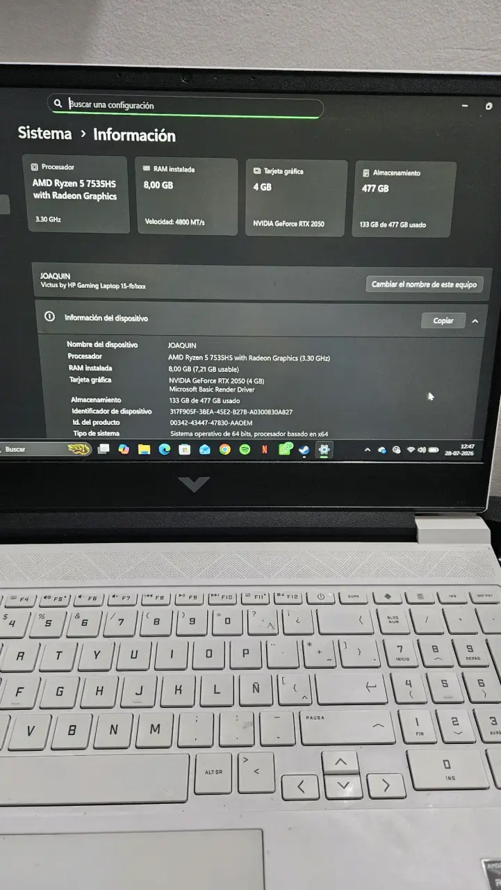 Laptop HP Victus Gaming Ryzen 5 8GB RAM - 2