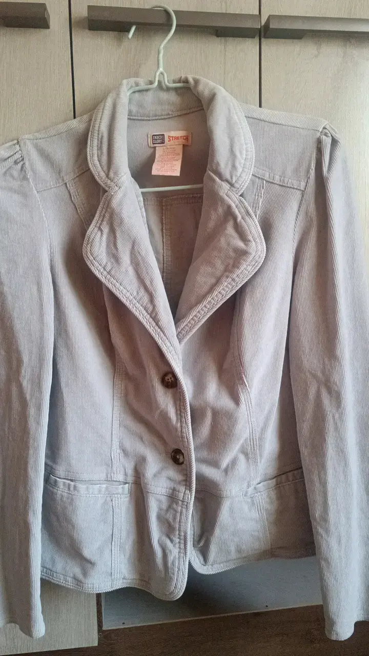 Chaqueta de pana gris Faded Glory para mujer - 1