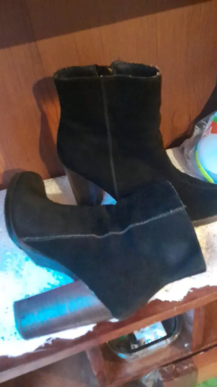 Botines 39 de tacón alto negros para mujer - 4