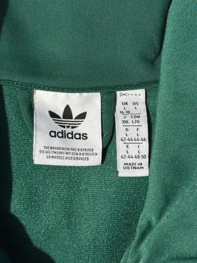 Chaqueta deportiva verde Adidas con logo - miniatura 3