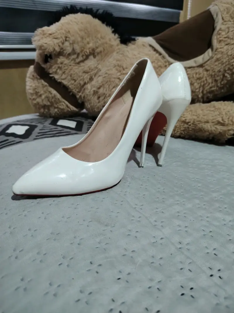 Tacones de charol rosa, negro y blanco para mujer - 5