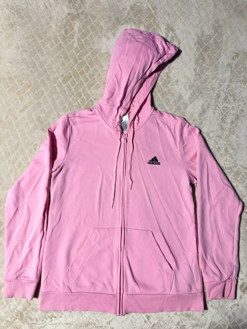 Polerón rosado con capucha Adidas para mujer - 1