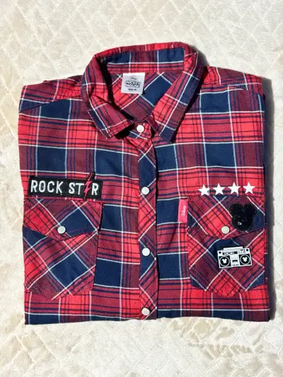 Camisa a cuadros Disney Mickey Mouse Rock Star - miniatura 3