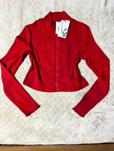 Chaqueta Roja de Punto con Cierre La Polar - miniatura 1