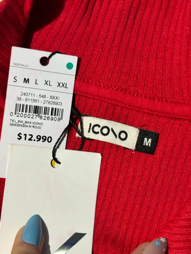 Chaqueta Roja de Punto con Cierre La Polar - 2