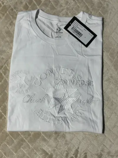 Polera Blanca Converse Mujer Estilo Casual - miniatura 2