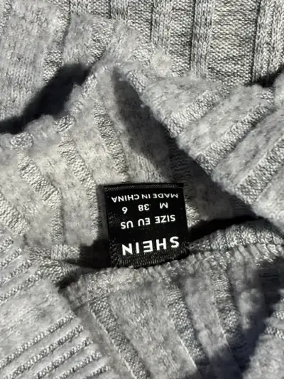 Body gris de punto con cuello alto para mujer - miniatura 2