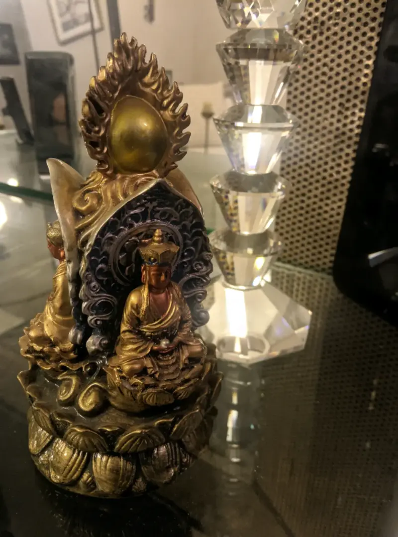 Estatua Decorativa de Buda esmaltado en Bronce - 1