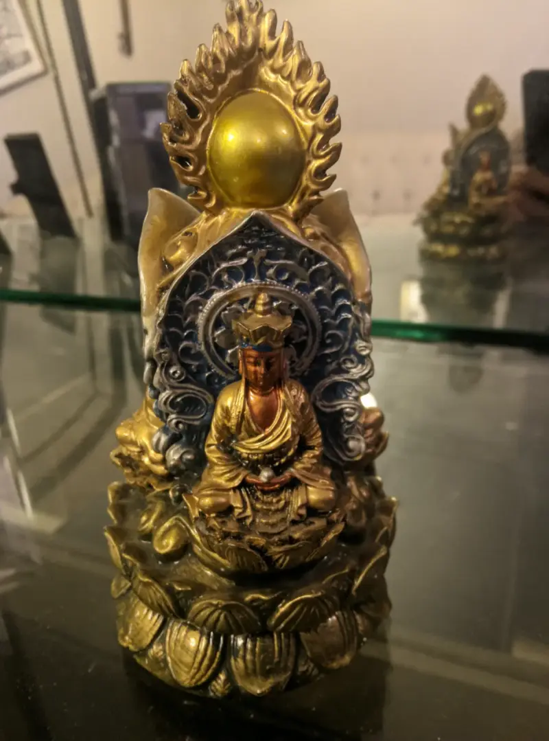 Estatua Decorativa de Buda esmaltado en Bronce - 2