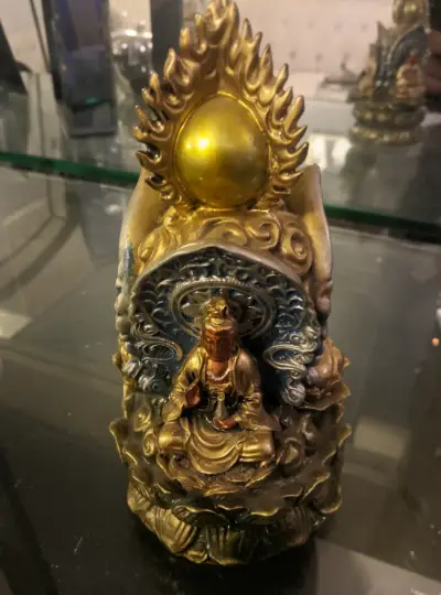Estatua Decorativa de Buda esmaltado en Bronce - miniatura 3