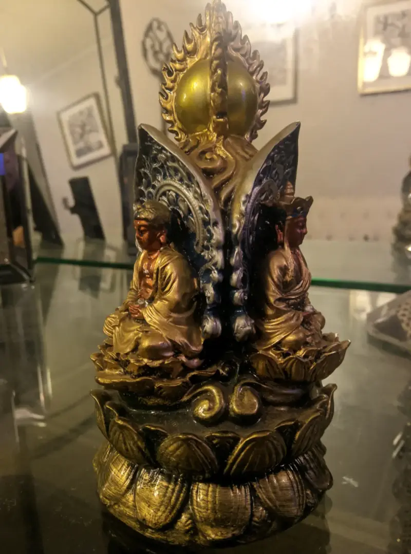 Estatua Decorativa de Buda esmaltado en Bronce - 5