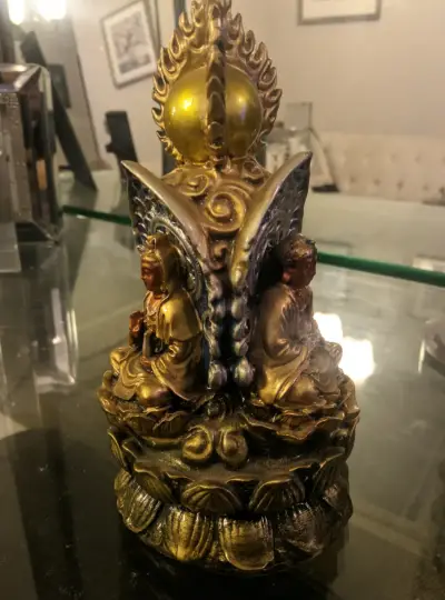 Estatua Decorativa de Buda esmaltado en Bronce - miniatura 6