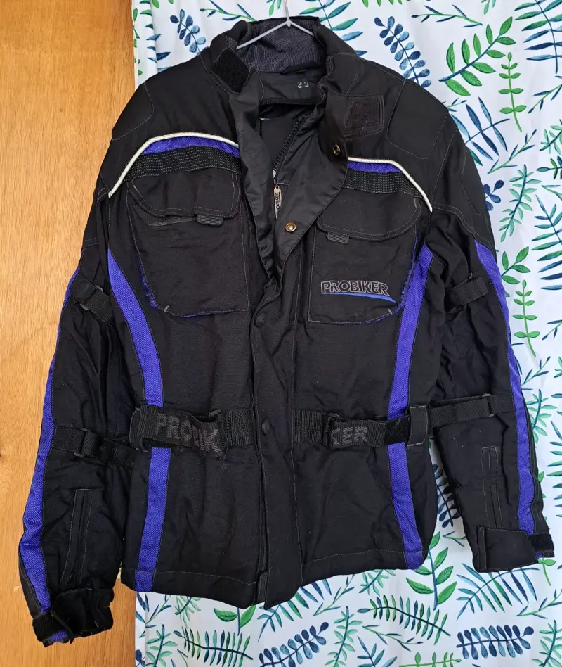 Chaqueta y pantalón de moto Probiker negro y azul - 1