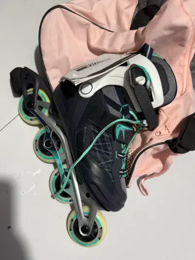 Patines en línea Oxelo con bolsa rosa - miniatura 1
