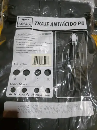 Traje Antiácido PU Buffalo Safety Verde XL - miniatura 1