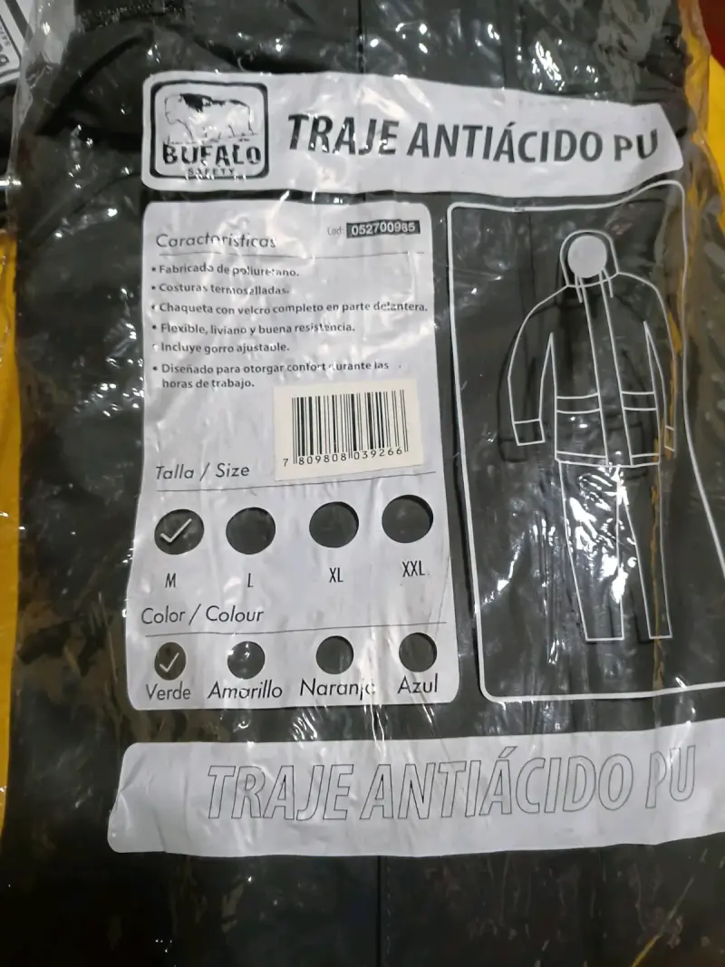 Traje Antiácido PU Buffalo Safety Verde XL - 2