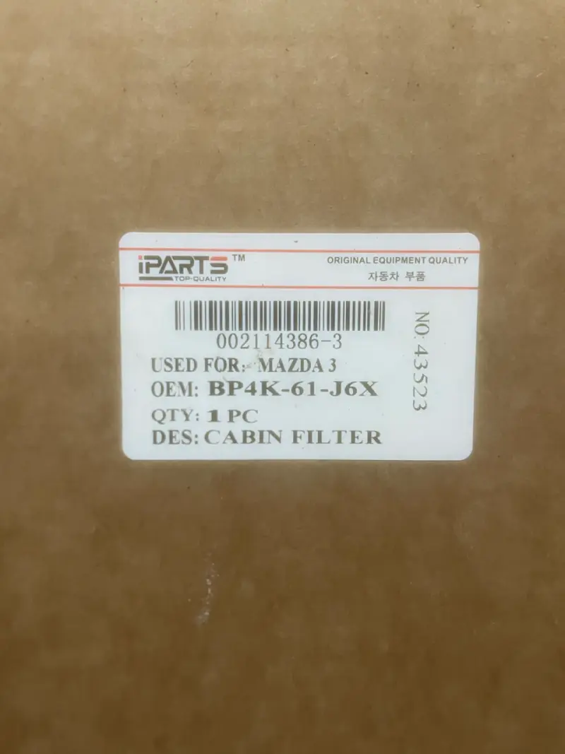 Filtro de Cabina para Mazda 3 OEM BP4K-61-J6X - 2
