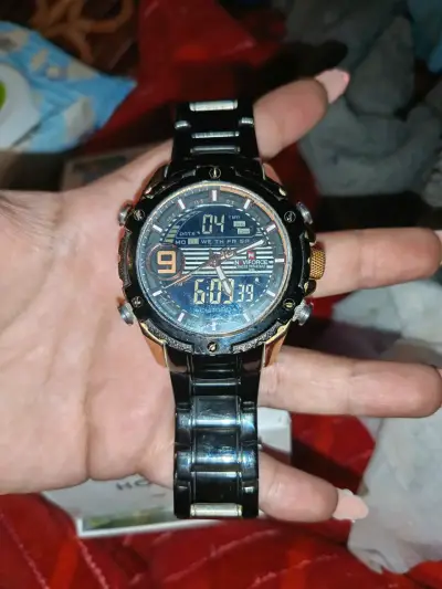 Reloj deportivo digital y analógico Naviforce negro - miniatura 1