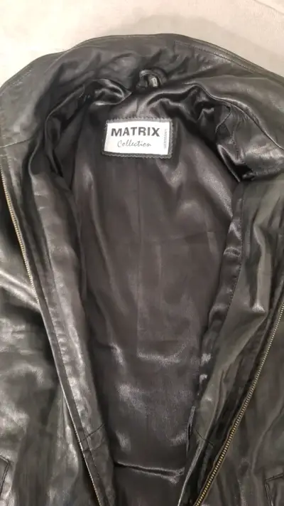 Chaqueta de cuero negra Matrix Collection - miniatura 3