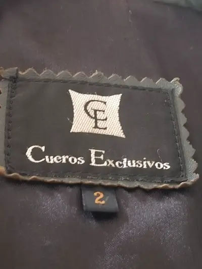 Chaqueta de cuero verde oscuro para mujer - miniatura 1