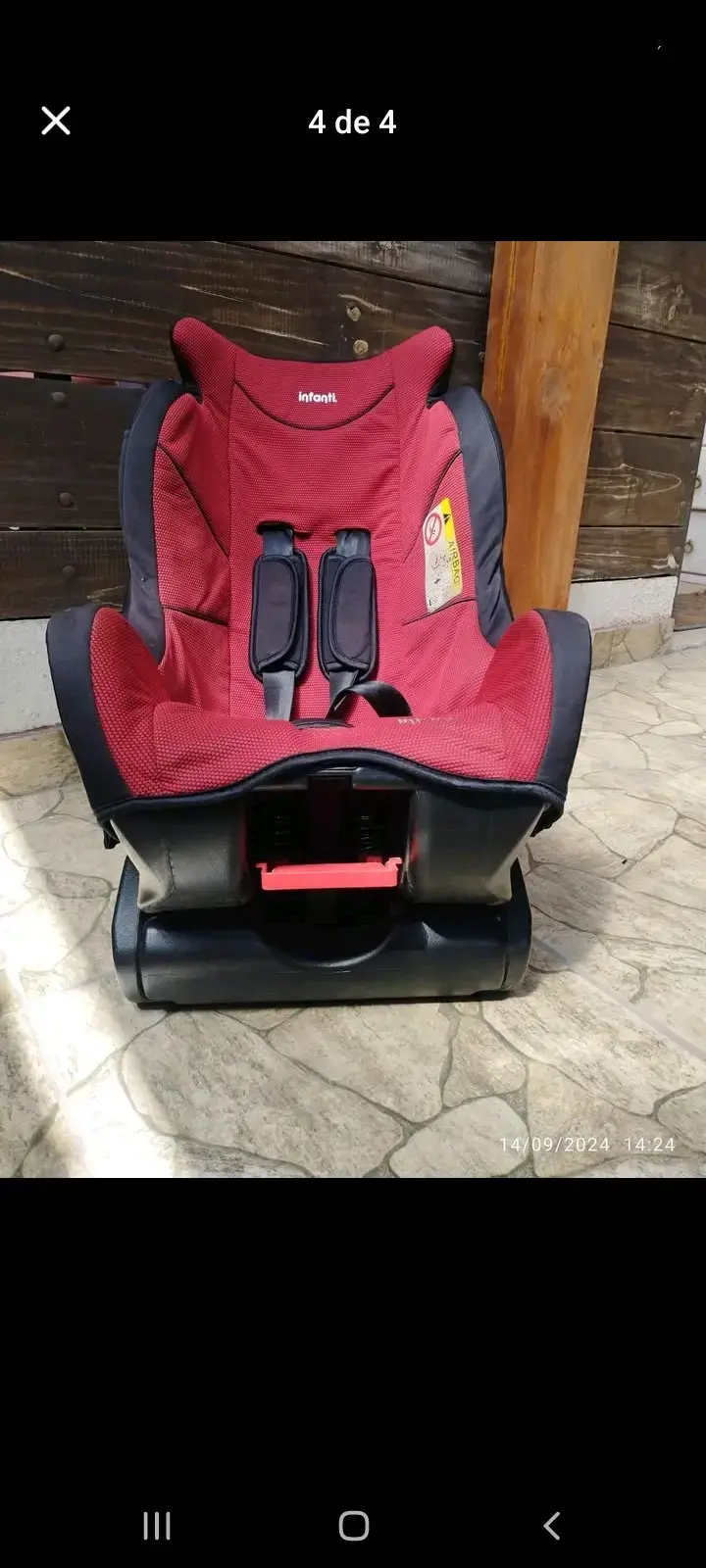 Silla de Auto Infanti Roja para Bebé - 1