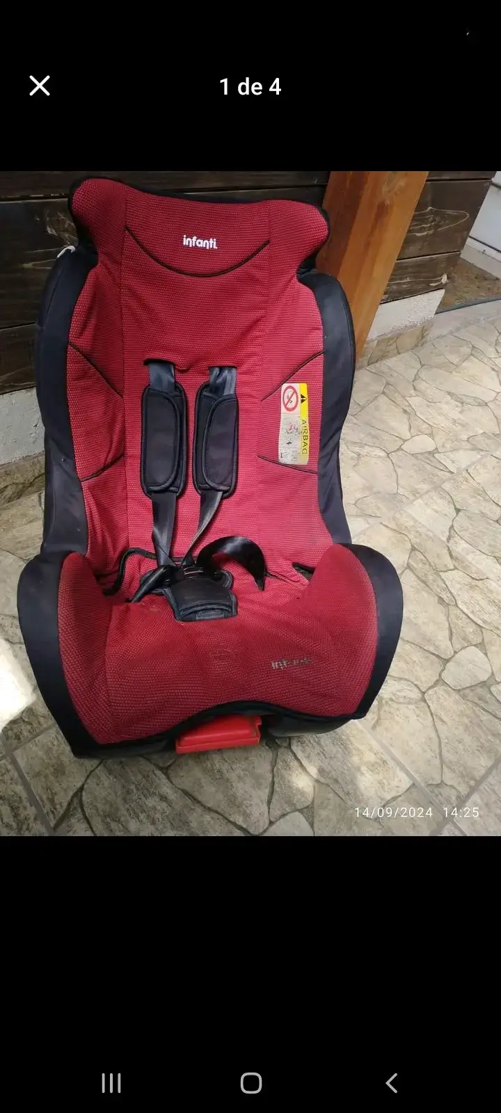 Silla de Auto Infanti Roja para Bebé - 3