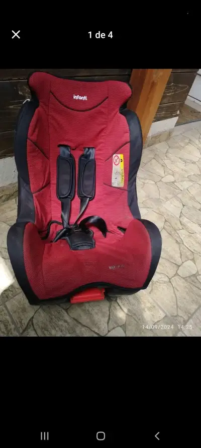 Silla de Auto Infanti Roja para Bebé - miniatura 3