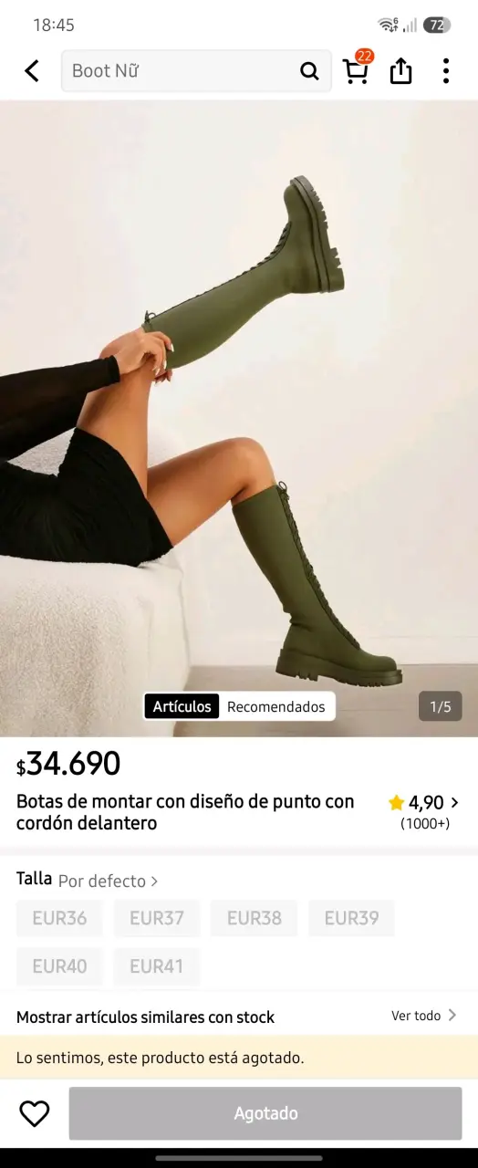 Botas de montar verdes con cordones - 2