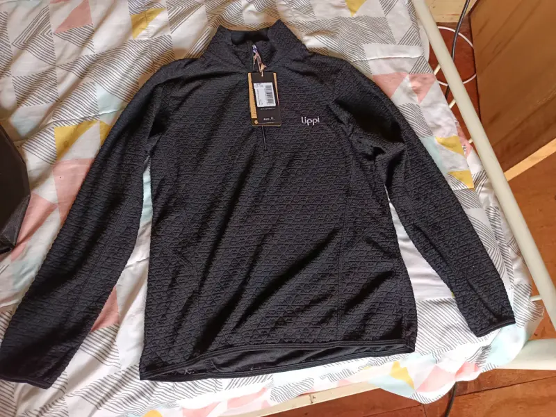 Polerón Negro Lippi para niña con medio Cierre - 1