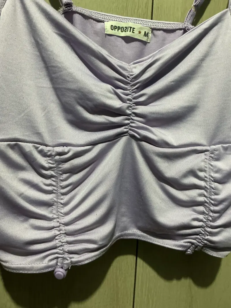 Top lila con fruncido Opposite talla M - 2