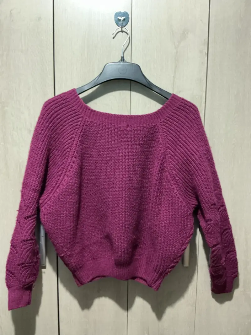 Suéter morado tejido para mujer - 6