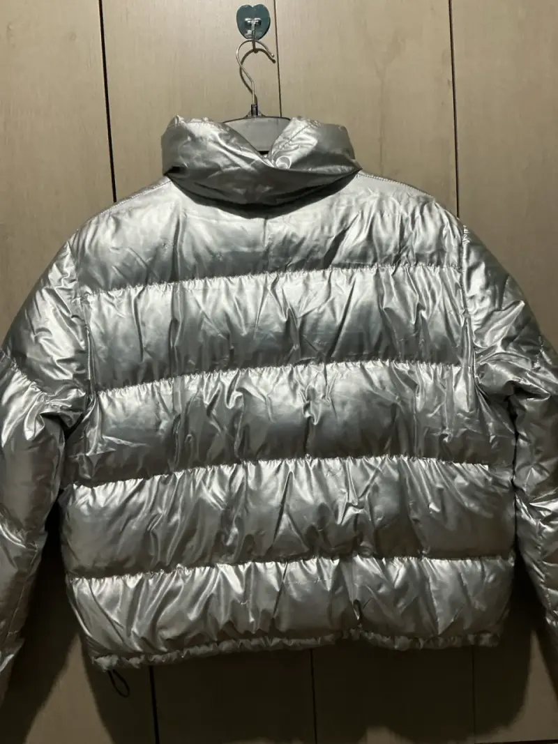 Chaqueta de plumas plateada Issimo talla M - 5