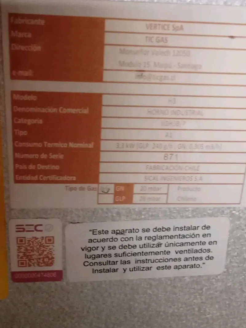 Horno industrial a gas natural TIC GAS - 2