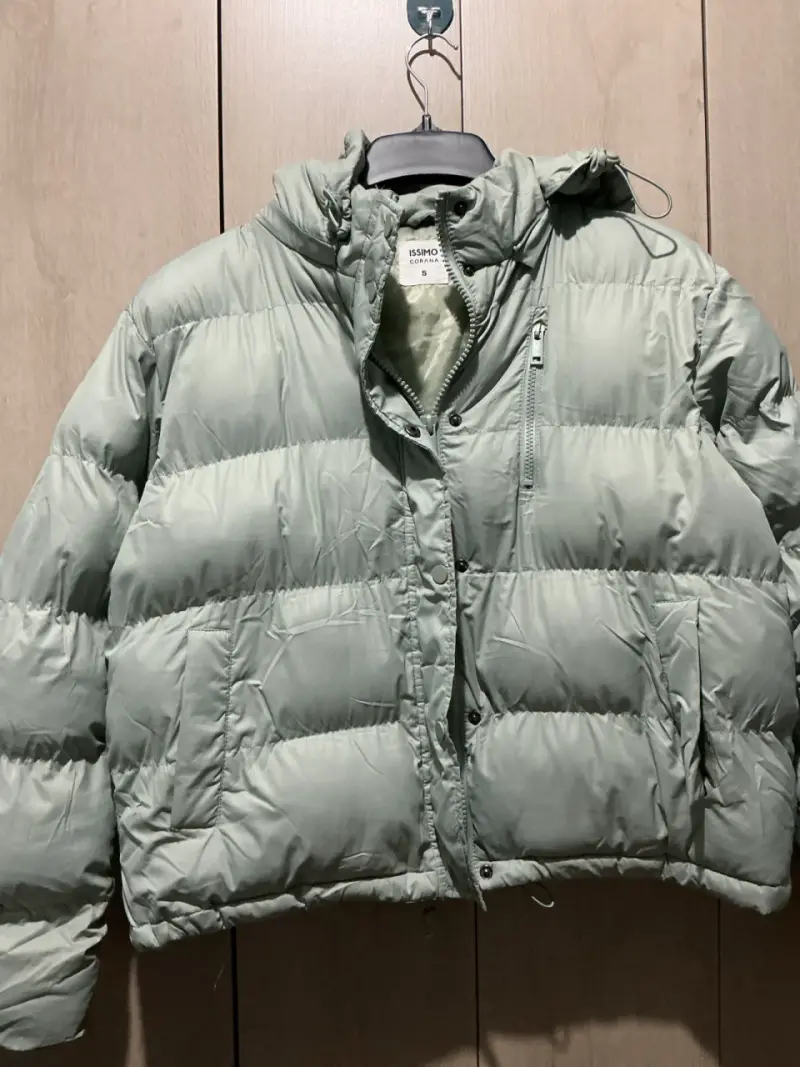Chaqueta acolchada verde claro para mujer