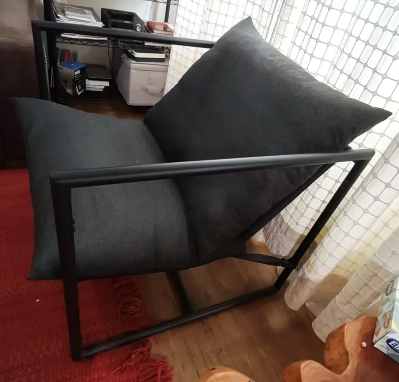 Sillón moderno de tela gris oscuro (Zinus} - 2