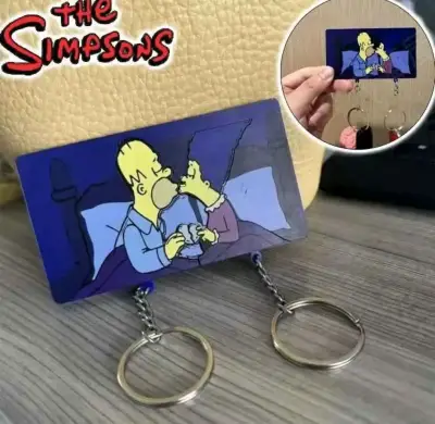 Colgador de llaves The Simpsons con diseño de Homero y Marge - miniatura 1