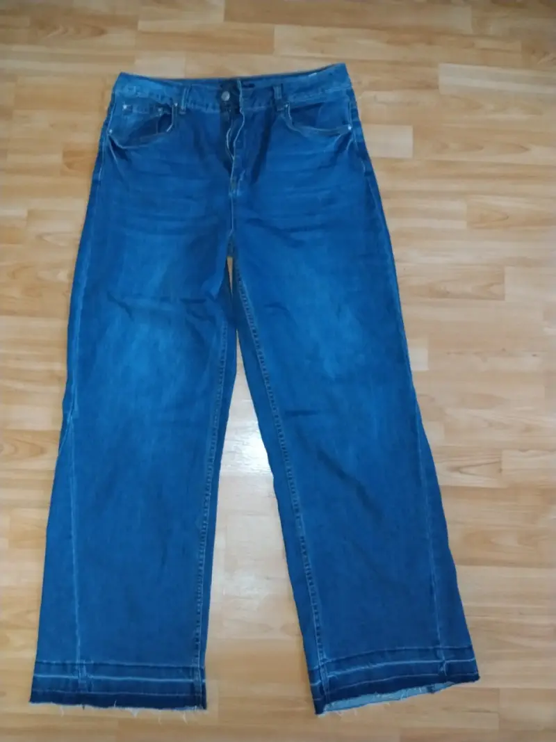 Jeans de mezclilla azul recto - 1