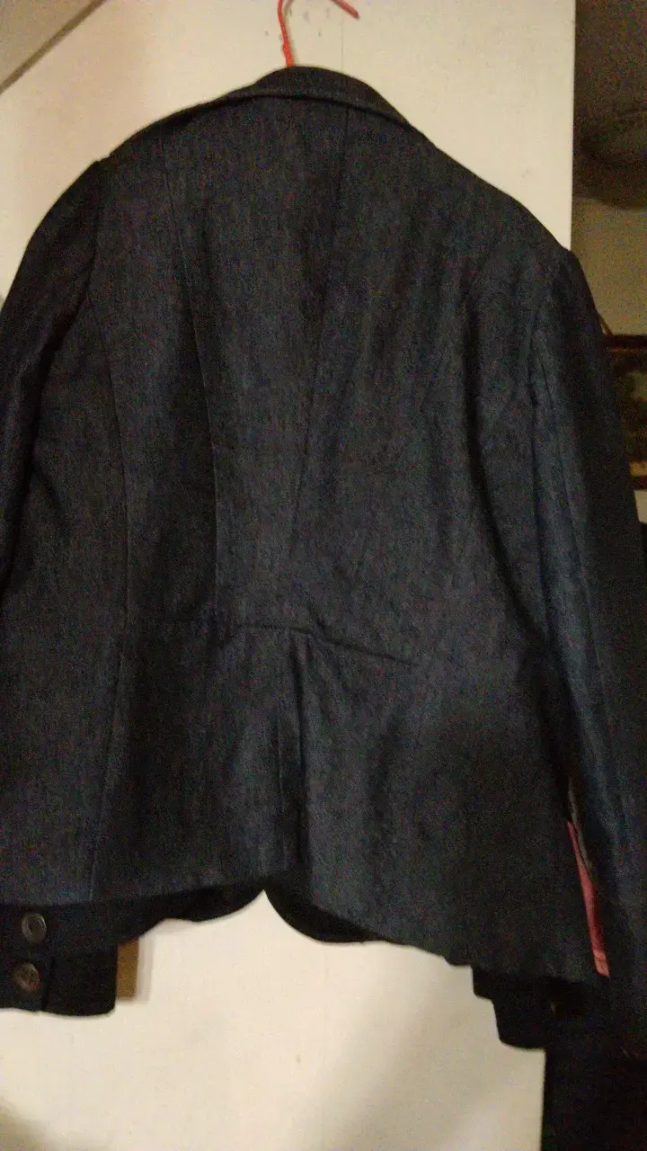 Chaqueta de mezclilla negra para mujer - 3