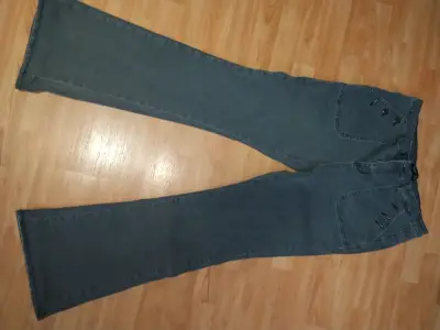 Jeans grises de mujer flare talla 50 - miniatura 2