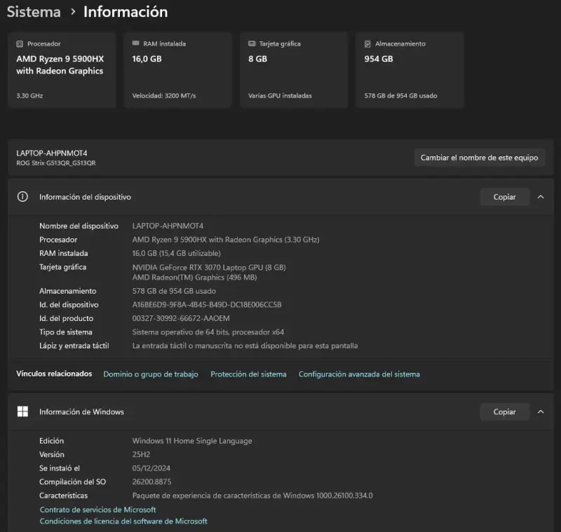ASUS ROG Strix G15 RTX 3070 Ryzen 9 5900 HX 300Hz - 2