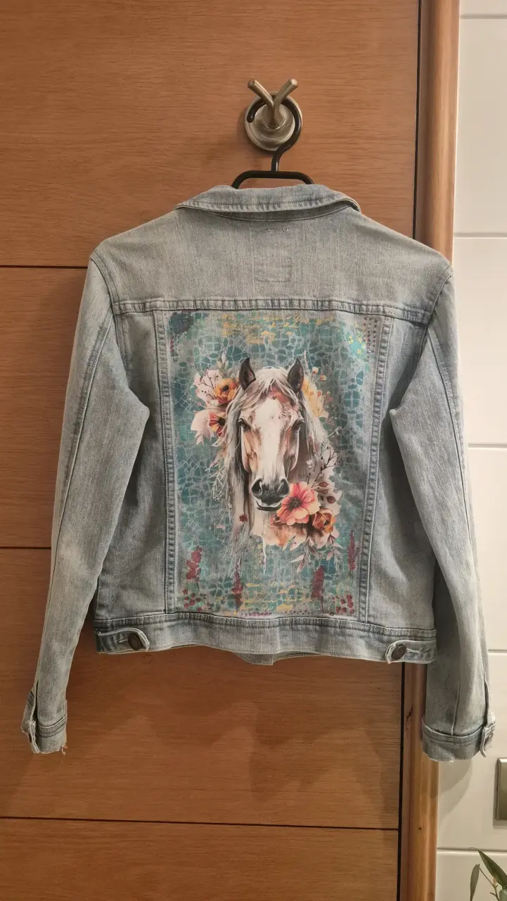 Chaqueta de mezclilla con diseño de caballo - 3
