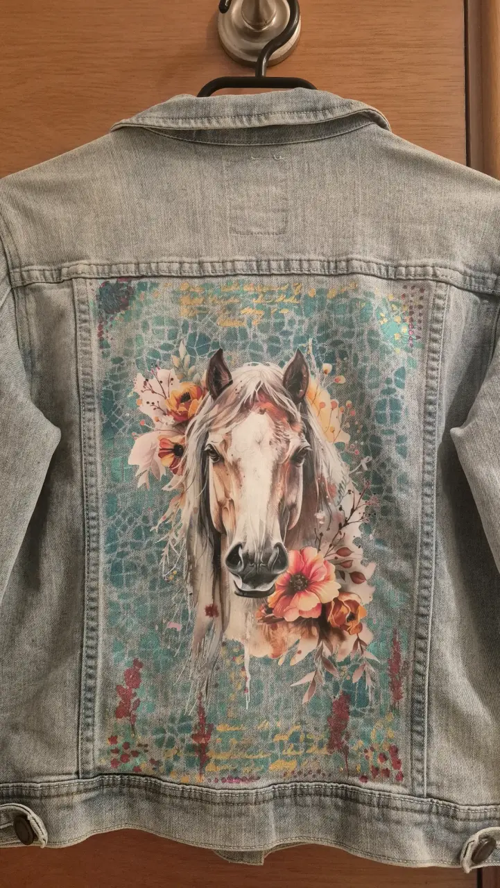 Chaqueta de mezclilla con diseño de caballo - 4