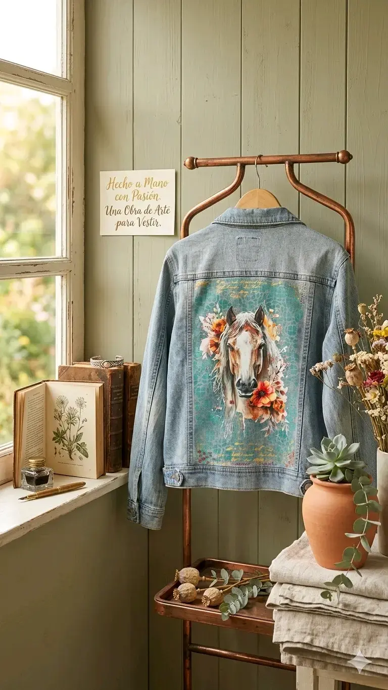Chaqueta de mezclilla con diseño de caballo - 5