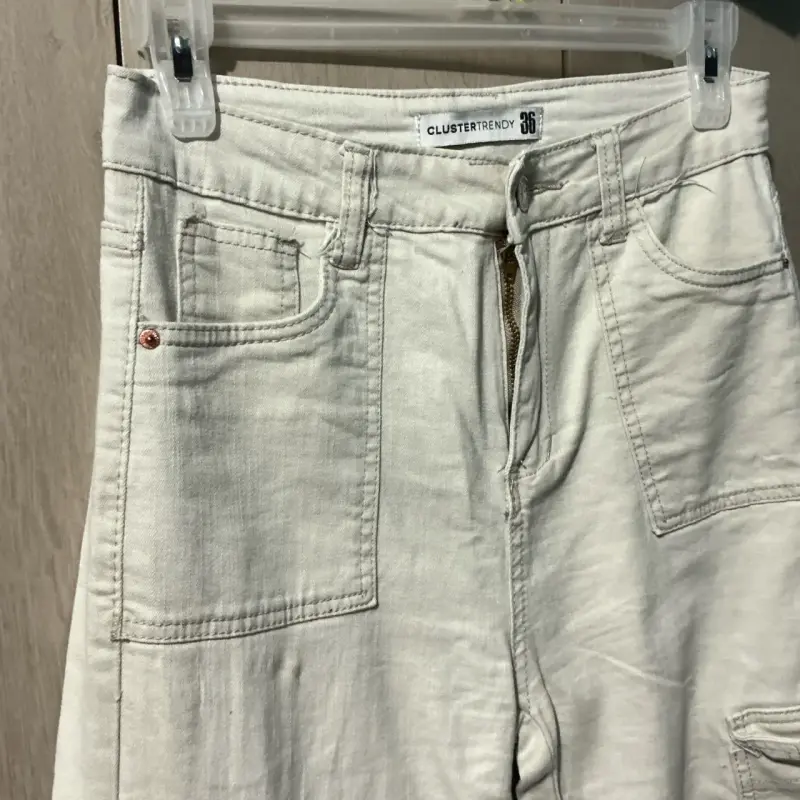 Pantalones cargo beige Clustertrendy talla 36 - 3